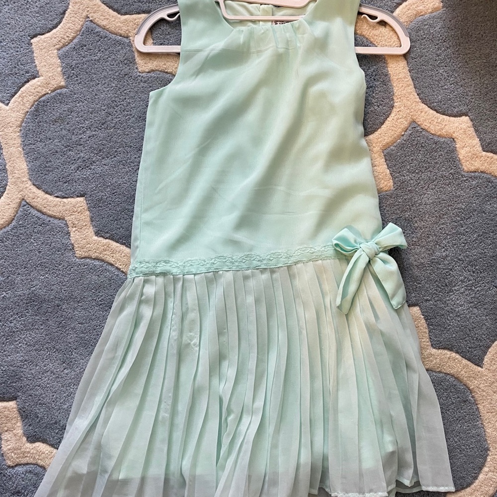 Girls spring dress light teal size 10